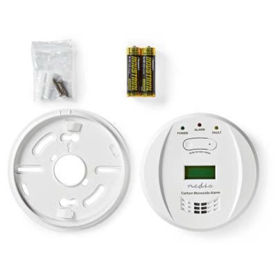 NEDIS detektor oxidu uhelnatého/ EN 50291/ hlasitost 85 dB/ 2x AA/ životnost až 5 let/ bílý