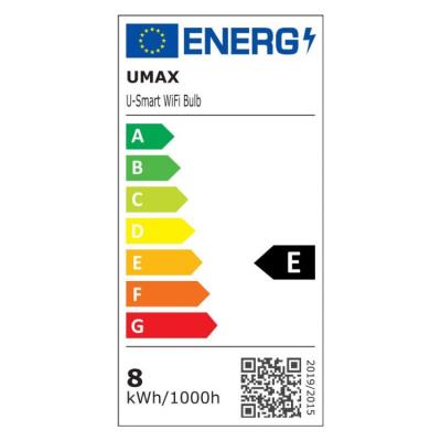 UMAX chytrá LED žárovka U-Smart Wifi Bulb/ Wi-Fi/ E27/ 8W/ 110-250V/ čeština/ RGB/ stmívatelná