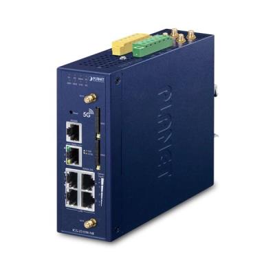 Planet dual 5G/LTE bezpečnostní brána, 2x WAN + 3x LAN, DI/DO, GPS, WiFi, DIN, IP30, -45/+75°C, dual 9-54VDC
