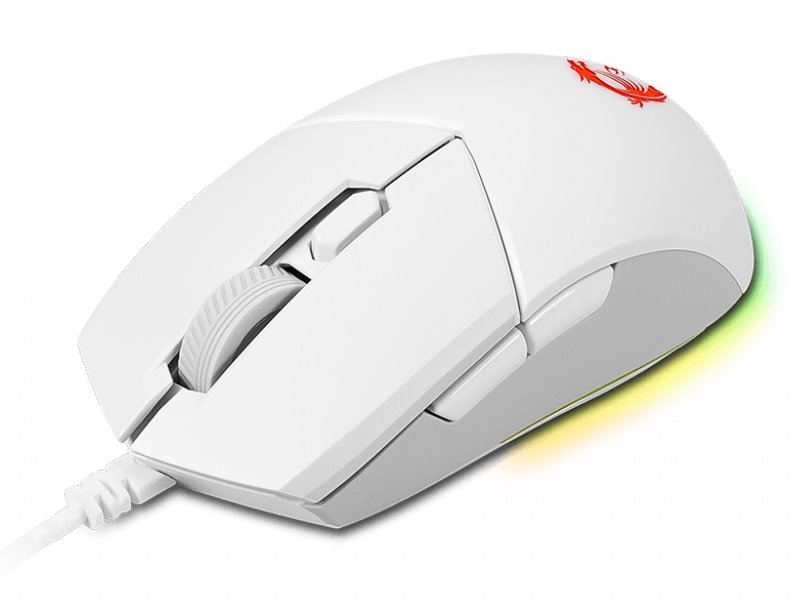 MSI herní myš CLUTCH GM11 WHITE Gaming/ 5.000 dpi/ RGB Lighting/ 6 tlačítek/ USB