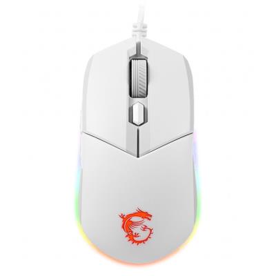 MSI herní myš CLUTCH GM11 WHITE Gaming/ 5.000 dpi/ RGB Lighting/ 6 tlačítek/ USB