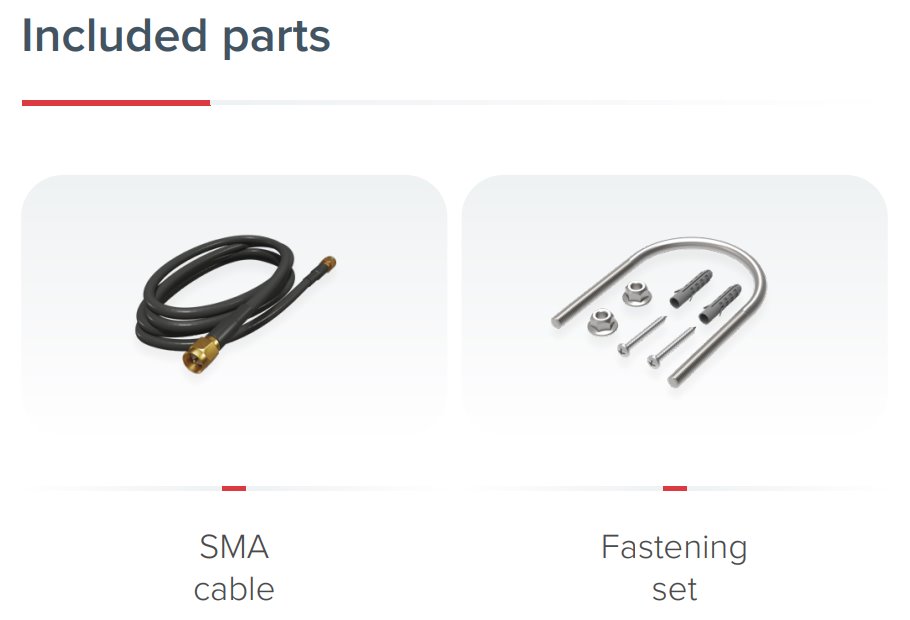 MikroTik Antenna kit LoRa, 6.5 dBi Omni, LoRa 824-960 MHz, SMA kabel