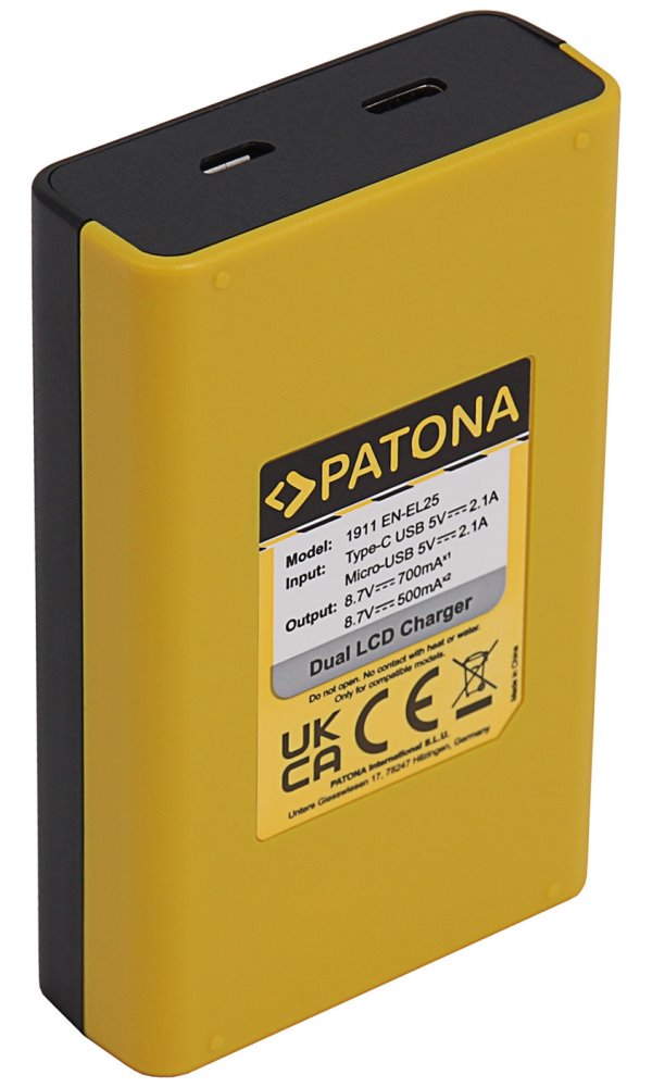 PATONA nabíječka Foto Dual Nikon EN-EL25 s LCD,USB