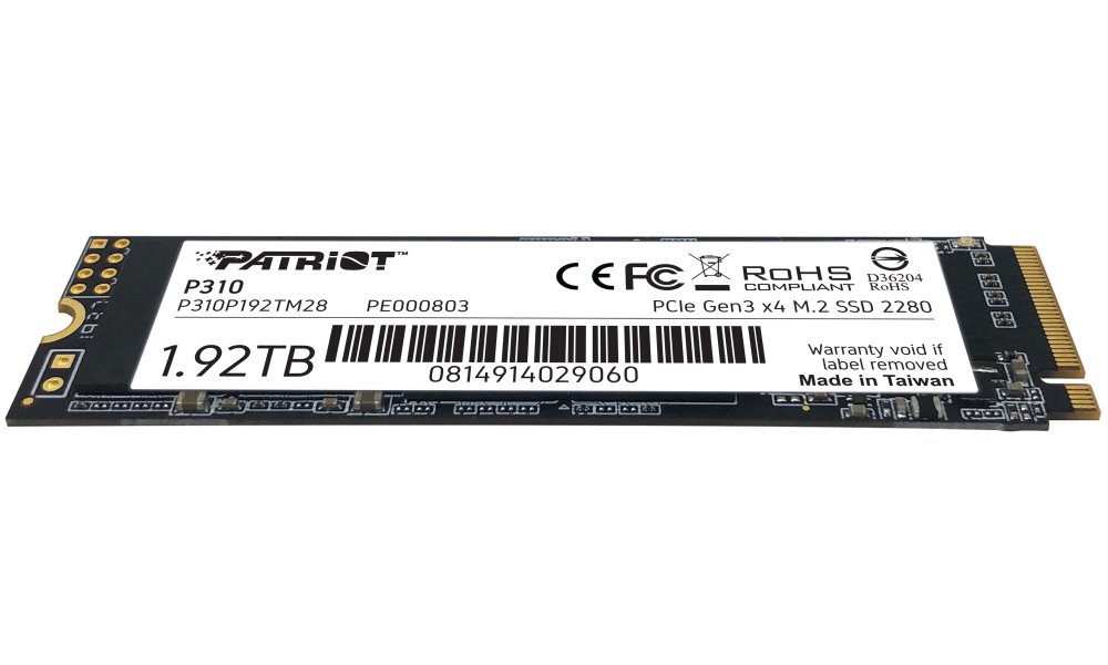 PATRIOT P310 1,92TB SSD / Interní / M.2 PCIe Gen3 x4 NVMe 1.3 / 2280