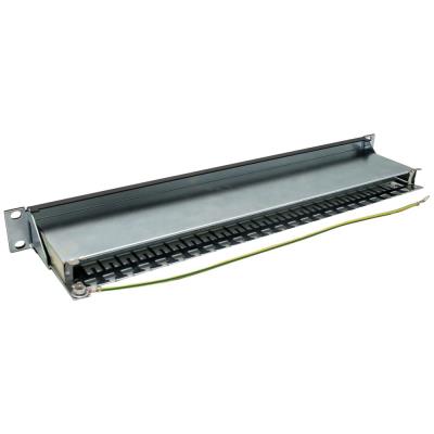 LYNX Patch panel 19", 24 portů, Cat6a, stíněný, černý