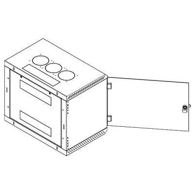 Triton 19' rozvaděč jednodílný 15U/600mm vylamovací otvor pro ventilátor RAL7035