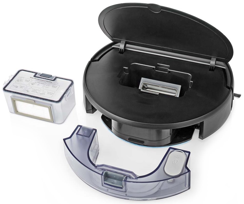 NEDIS robotický vysavač/ Wi-Fi/ kapacita sběrné nádrže 0,2 l/ provozní doba 90 min/ Android/ iOS