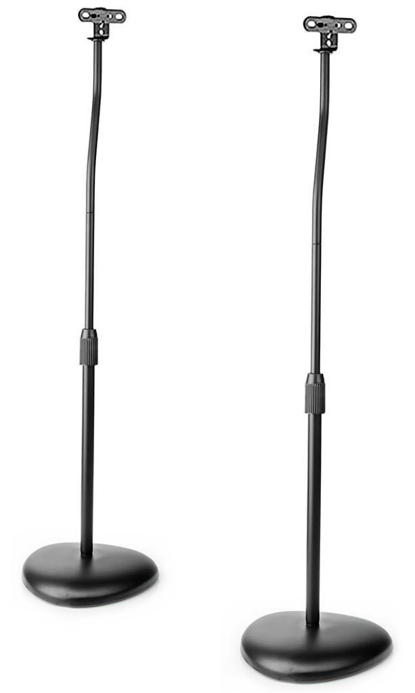 NEDIS univerzální stojan reproduktoru/ nosnost 4,5 kg/ výškově nastavitelný / ABS/ ocel/ černý