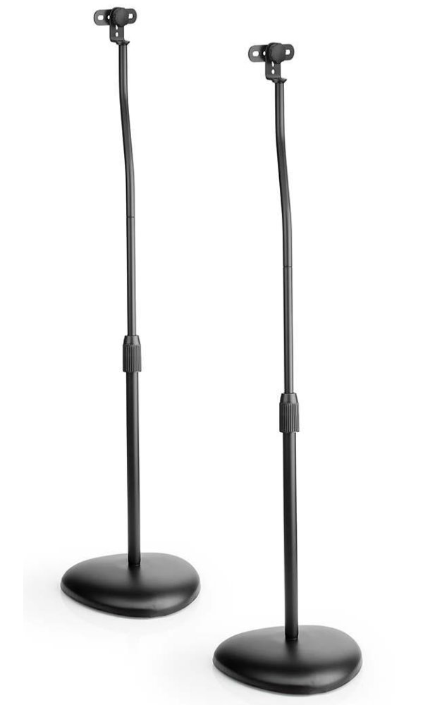 NEDIS univerzální stojan reproduktoru/ nosnost 4,5 kg/ výškově nastavitelný / ABS/ ocel/ černý