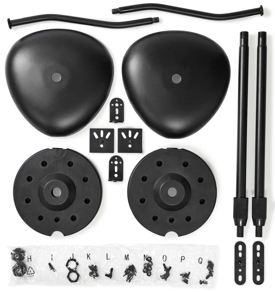 NEDIS univerzální stojan reproduktoru/ nosnost 4,5 kg/ výškově nastavitelný / ABS/ ocel/ černý