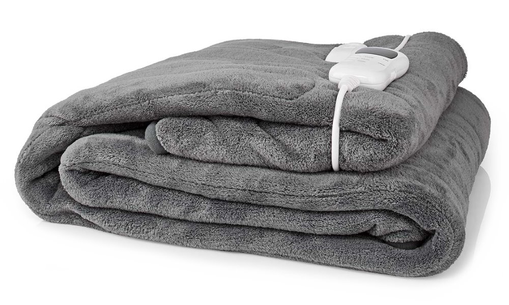 NEDIS elektrická deka/ 2 osoby/ 200 x 180 cm/ 9 nastavení teploty/ ochrana proti přehřátí/ dig. ovládání/ Coral Fleece