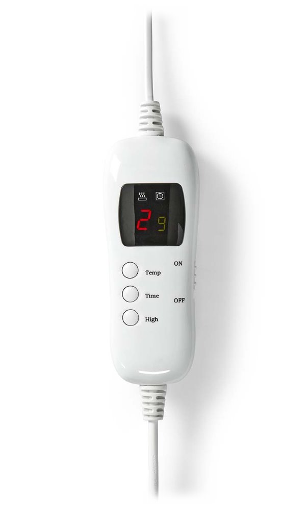 NEDIS elektrická deka/ 2 osoby/ 200 x 180 cm/ 9 nastavení teploty/ ochrana proti přehřátí/ dig. ovládání/ Coral Fleece