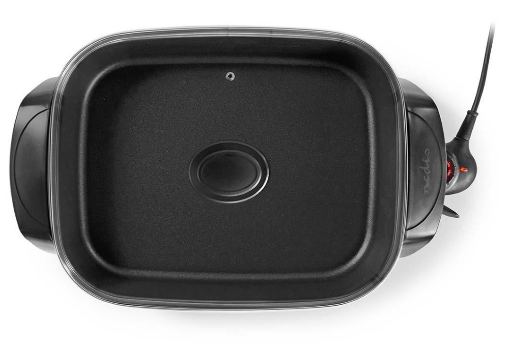 NEDIS elektrická pánev na smažení/ průměr 40 cm/ silné tělo z litého hliníku/ černá