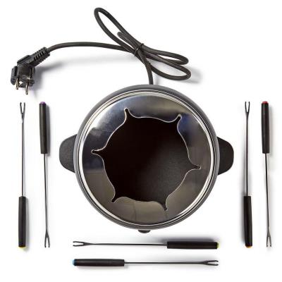 NEDIS sada na fondue/ pro 6 osob/ objem 2,3 l/ spotřeba 800 W/ chladná rukojeť/ protiskluzové dno/ ochrana proti přehřát