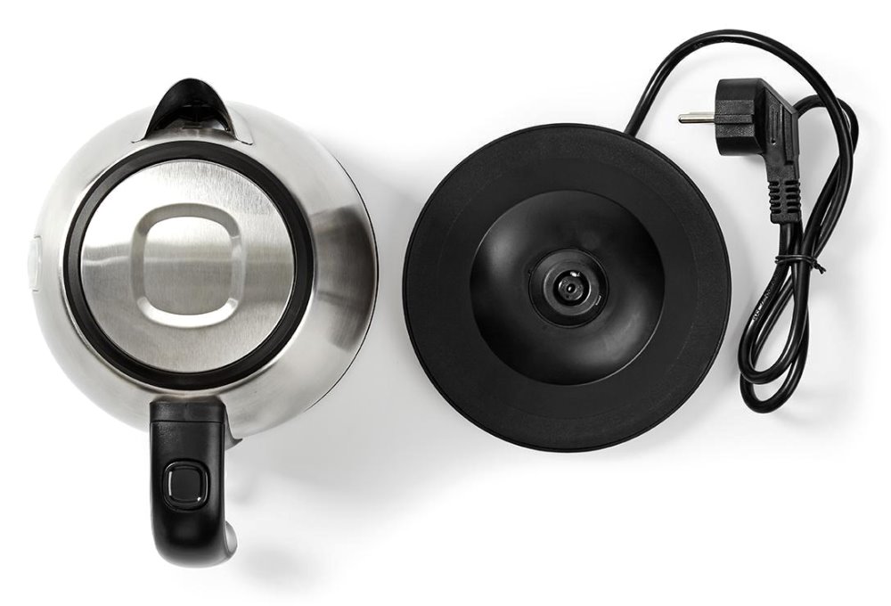 NEDIS rychlovarná konvice KAWK300EAL/ objem 1 l/ otáčení o 360°/ spotřeba 2150 W/ nerezová ocel/ hliník/ stříbrná