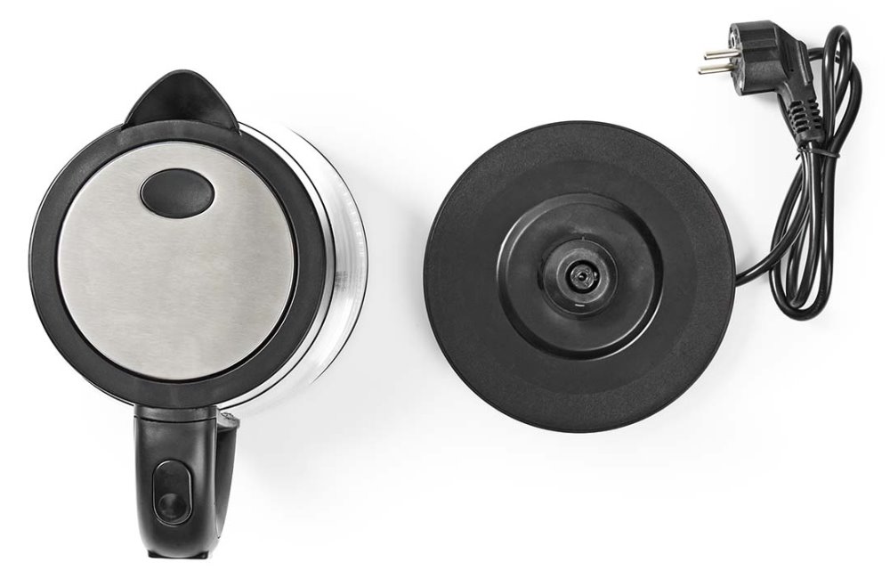 NEDIS rychlovarná konvice KAWK320EGS/ objem 1,7 l/ otáčení o 360°/ spotřeba 2200 W/ sklo/ transparentní