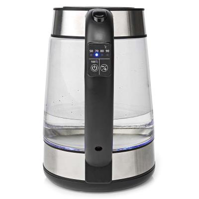 NEDIS rychlovarná konvice KAWK320EGS/ objem 1,7 l/ otáčení o 360°/ spotřeba 2200 W/ sklo/ transparentní