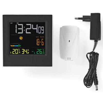 NEDIS meteostanice WEST404B/ vnitřní a venkovní/ digitální/ bezdrátový senzoru počasí/ předpověď počasí/ čas/ LED/ budík