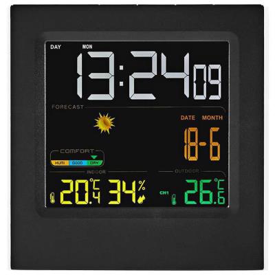 NEDIS meteostanice WEST404B/ vnitřní a venkovní/ digitální/ bezdrátový senzoru počasí/ předpověď počasí/ čas/ LED/ budík