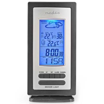 NEDIS meteostanice WEST201G/ vnitřní a venkovní/ digitální/ bezdrátový senzoru počasí/ předpověď počasí/ čas/ LCD/ budík