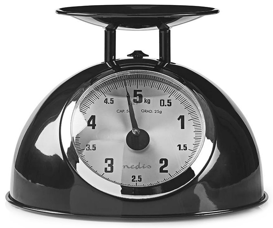NEDIS kuchyňská váha/ analogová/ vyjímatelná mísa/ nerezová ocel/ černá