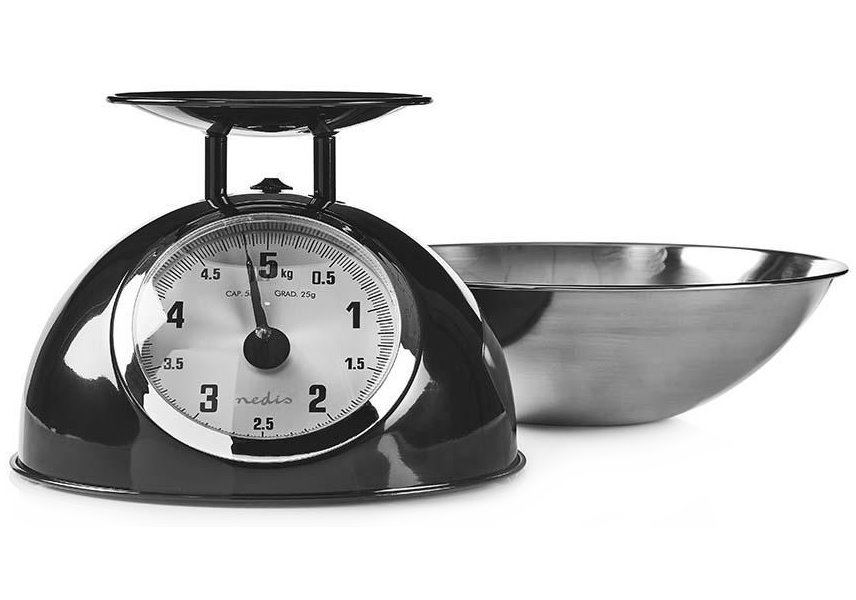 NEDIS kuchyňská váha/ analogová/ vyjímatelná mísa/ nerezová ocel/ černá