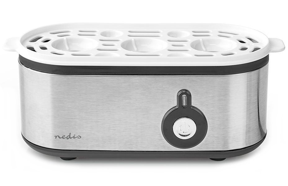 NEDIS vařič vajec/ pro 3 vejce/ odměrka/ hliník/ černý