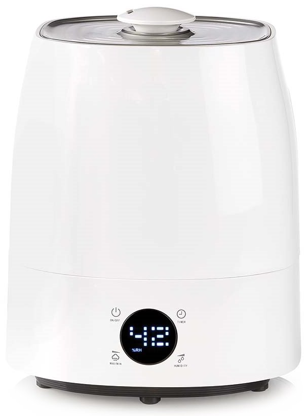 NEDIS zvlhčovač vzduchu/ spotřeba 110 W/ s chladnou a teplou mlhou/ objem 5,5 l/ vlhkoměr/ časovač/ až do: 50 m2/ bílo-š