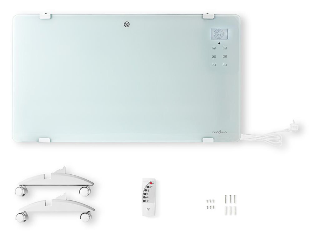NEDIS konvekční ohřívač/ termostat/ spotřeba 2000 W/ 2 nastavení teploty/ dálkové ovládání/ IP24/ bílý