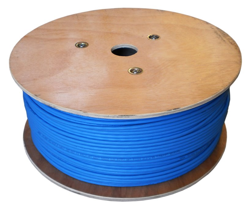 DATACOM F/FTP drát CAT6A  LSOH Eca 500m cívka, plášť modrý