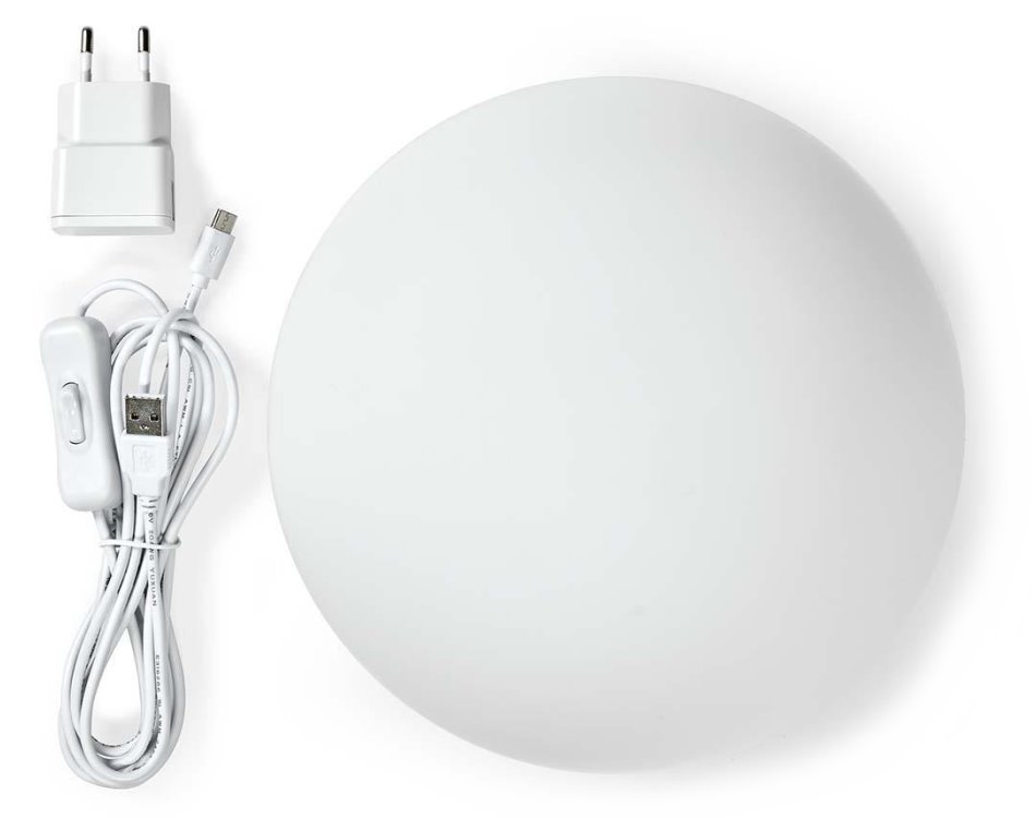 NEDIS Wi-Fi chytré náladové RGB světlo/ kulaté/ průměr 20 cm/ teplá až studená bílá/ 360 lm/ 5 W/ sklo/ Android & iOS