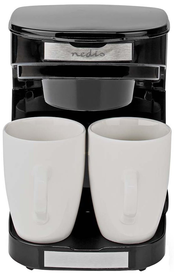 NEDIS kávovar/ na dva šálky/ kapacita 0,25 l/ automatické vypnutí/ černý