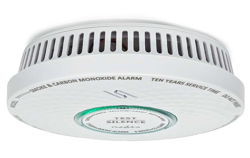 NEDIS detektor oxidu uhelnatého/ EN 14604 / EN 50291/ hlasitost 85 dB/ napájení z baterie/ životnost 10 let/ bílý