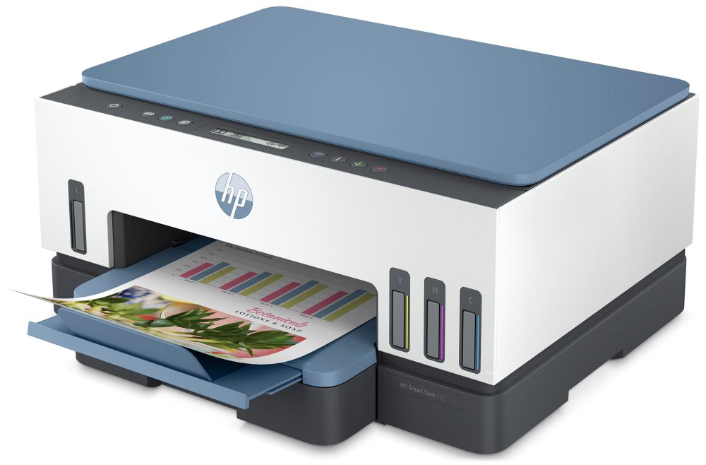 HP Smart Tank 725/ color/ A4/ PSC/ 15/9ppm/ 4800x1200dpi/ USB/ WiFi/ BT/ Duplex/ AirPrint/ HP Smart Print