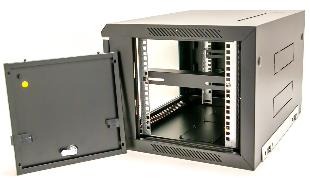 XtendLan 6U/600x450, na zeď, jednodílný, skleněné dveře