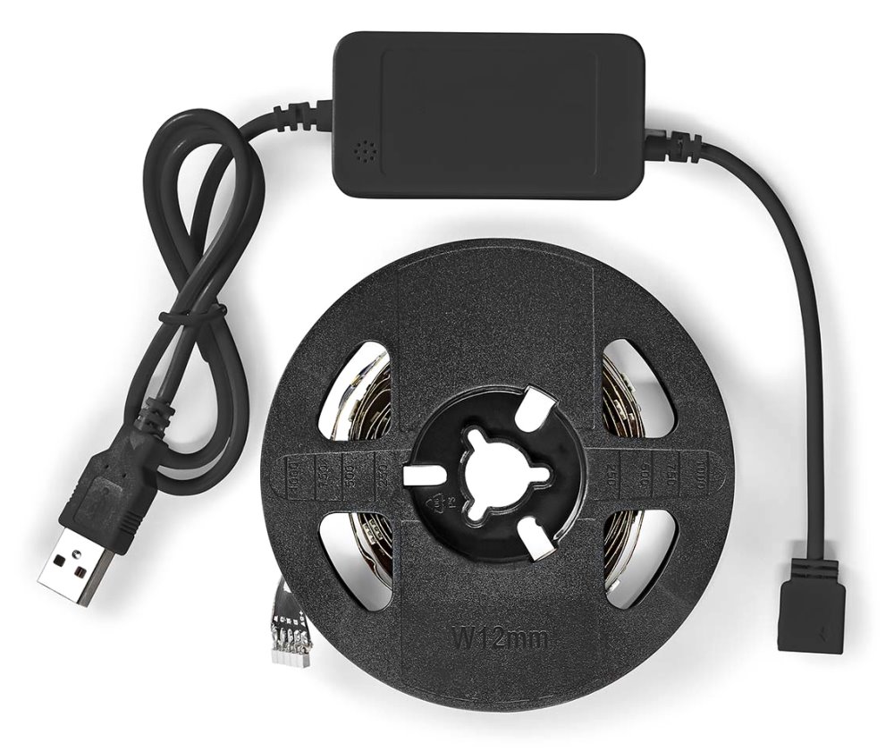 NEDIS Bluetooth chytrý LED pásek/ 4W/ IP20/ pro TV/ 380lm/ 2700 K/ teplá bílá/ RGB/ Nedis® SmartLife/ 2m