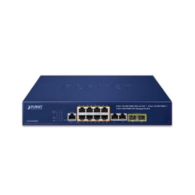 Planet GS-4210-8P2C L2 switch, 10x1Gb, 2x1Gb SFP, 8x PoE 802.3at 120W, QoS