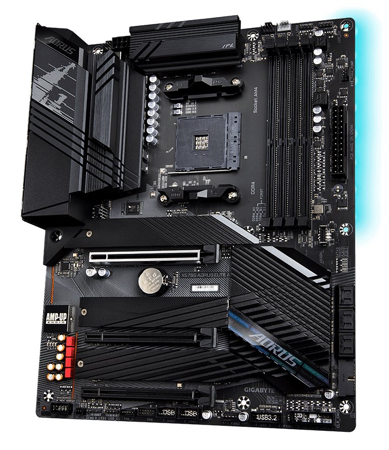 GIGABYTE X570S AORUS ELITE AX / AMD X570 / AM4 / 4x DDR4 / 3x M.2 / HDMI / USB-C / WiFi / ATX