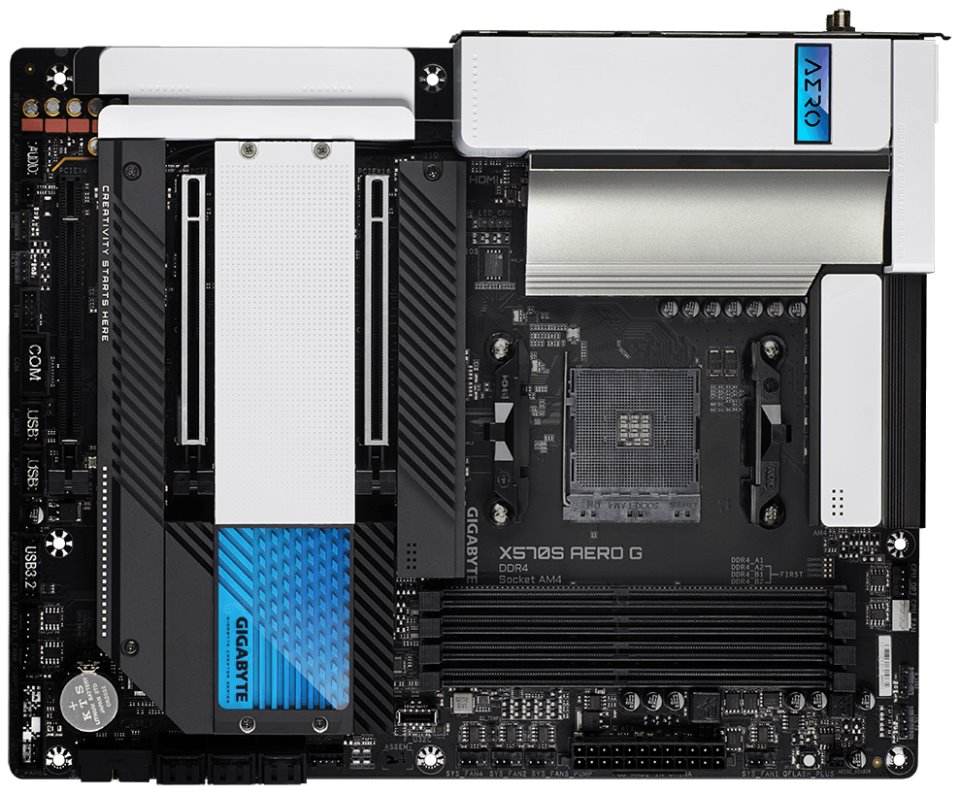 GIGABYTE X570S AERO G / AMD X570 / AM4 / 4x DDR4 / 4x M.2 / DP / HDMI / USB-C / WiFi / ATX