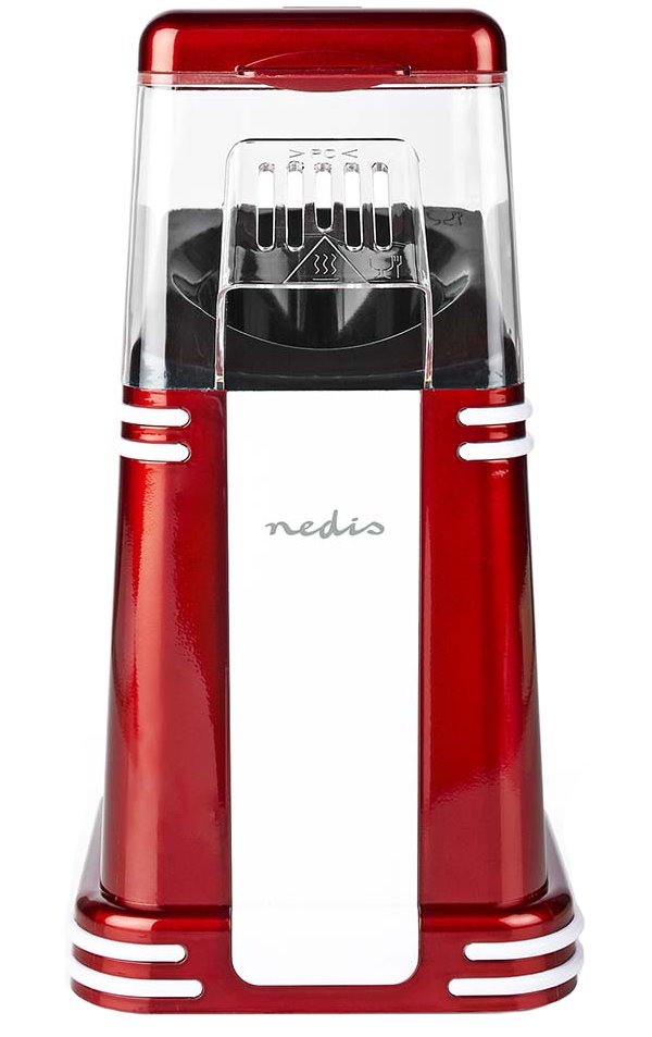 NEDIS popkornovač/ spotřeba 1200 W/ čas na přípravu 2 - 4 min/ bílo-červená