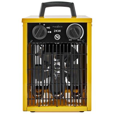 NEDIS průmyslový horkovzdušný ventilátor/ termostat/ spotřeba 2000 W/ 2 nastavení teploty/ IP24/ integ. úchyty/ žlutý
