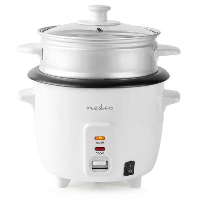 NEDIS rýžovar/ spotřeba 300 W/ objem 0,6 L/ nepřilnavý povrchy/ vyjímatelná miska/ automatické vypnutí/ bílý