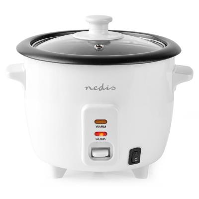 NEDIS rýžovar/ spotřeba 300 W/ objem 0,6 L/ nepřilnavý povrchy/ vyjímatelná miska/ automatické vypnutí/ bílý