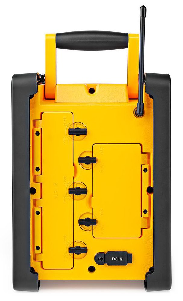 NEDIS digitální rádio/ stolní provedení/ výkon 15W/ FM/ Bluetooth/ IPX5/ napájení z baterie/síťové napájení/ černo-žluté