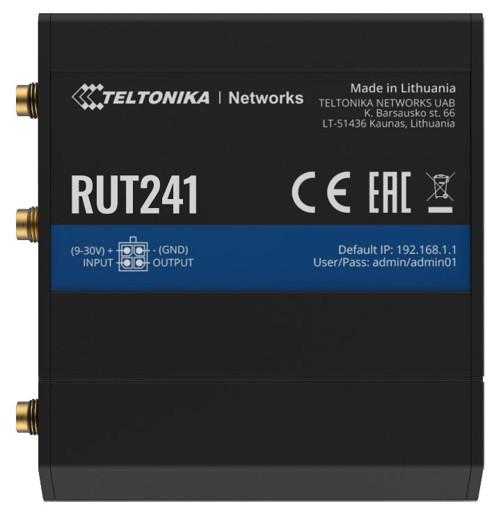 Teltonika LTE Wi-Fi Router RUT241, 2,4 GHz, 802.11b/g/n, 2/3/4G, LTE, 1x DI/DO