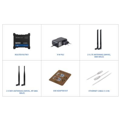 Teltonika LTE Wi-Fi Router RUT951, 2,4 GHz, 802.11b/g/n, 2/3/4G, LTE