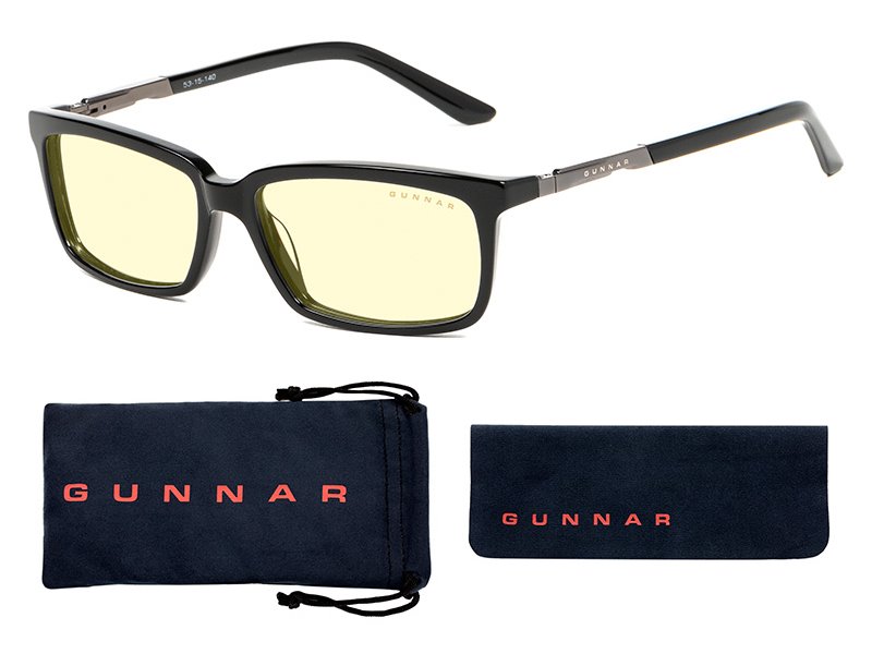 GUNNAR kancelářske/herní dioptrické brýle HAUS READER ONYX * jantárová skla * BLF 65 * dioptrie +1,5