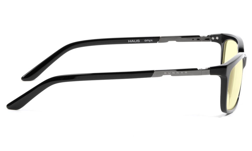 GUNNAR kancelářske/herní dioptrické brýle HAUS READER ONYX * jantárová skla * BLF 65 * dioptrie +2