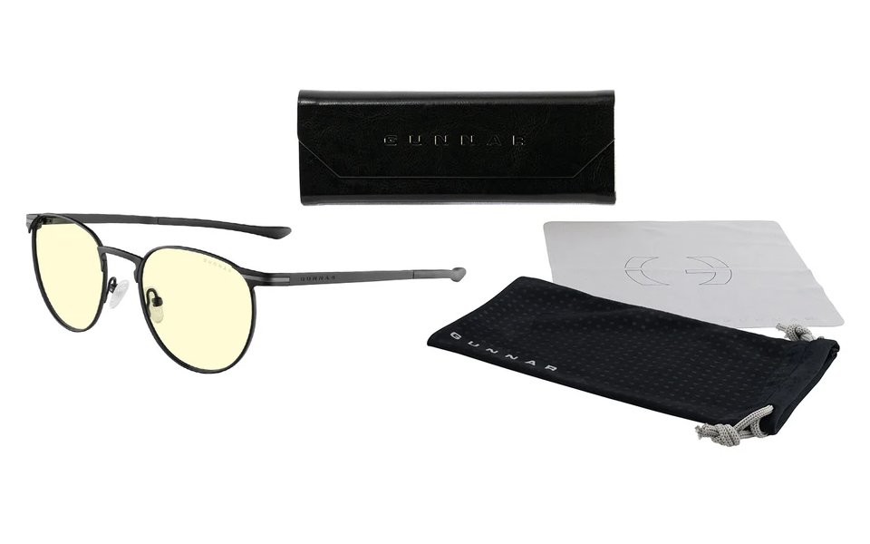 GUNNAR kancelářske/herní brýle MATEO ONYX * jantárová skla * BLF 65 * GUNNAR focus