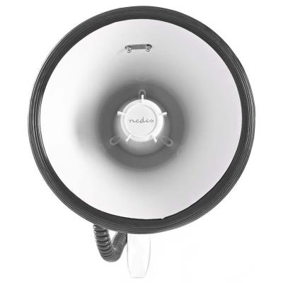 POŠKOZENÝ OBAL - NEDIS megafon/ rozsah 1500m/ hlasitost 135dB/ odnímatelný mikrofon/ vestavěná siréna/ ramenní popruh/ bílo-mo...
